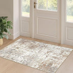 2x4 Rug Washable Runner Rug: Small Abstract Modern Non-Slip Soft Accent Doormat by LOONGRUG