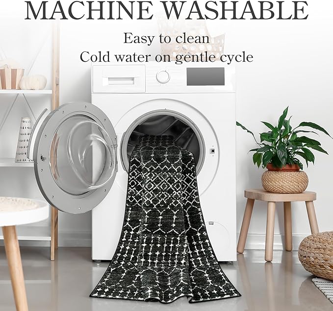 Lahome Moroccan Entry Rug 2x3, Non-Slip Washable Front Indoor Door Mat Rubber - Image 3