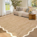 GarveeHome Scalloped Washable Area Rug 4x6 Small Entryway Rug Non Slip Modern by GarveeHome