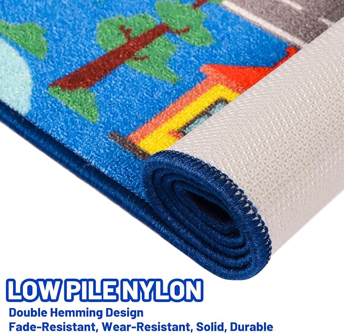 Kids Carpet Playmat Rug 110.2"x78.7", Car Rug - Image 4
