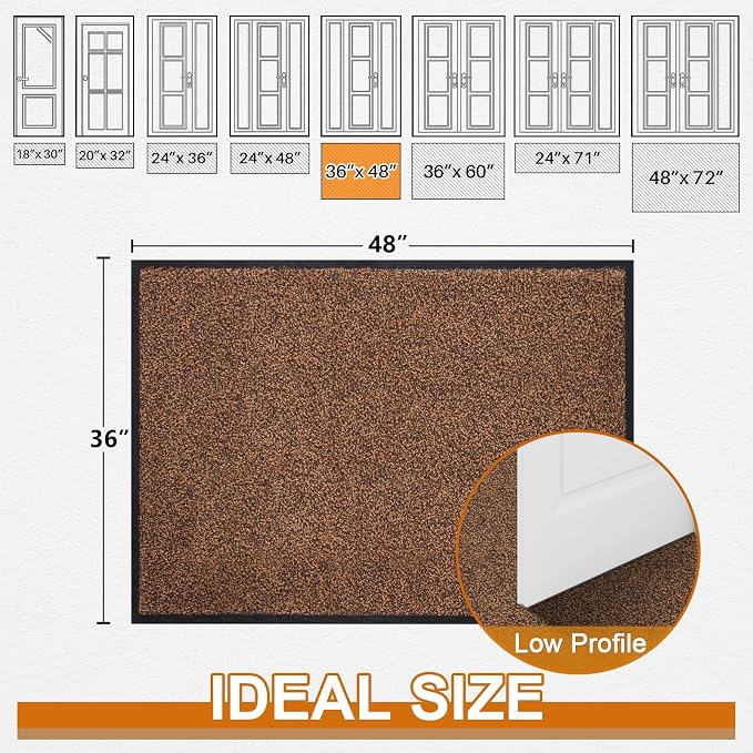 Mibao Front Door Mat Indoor Entrance, Dirt Trapper Welcome Mat - Image 2