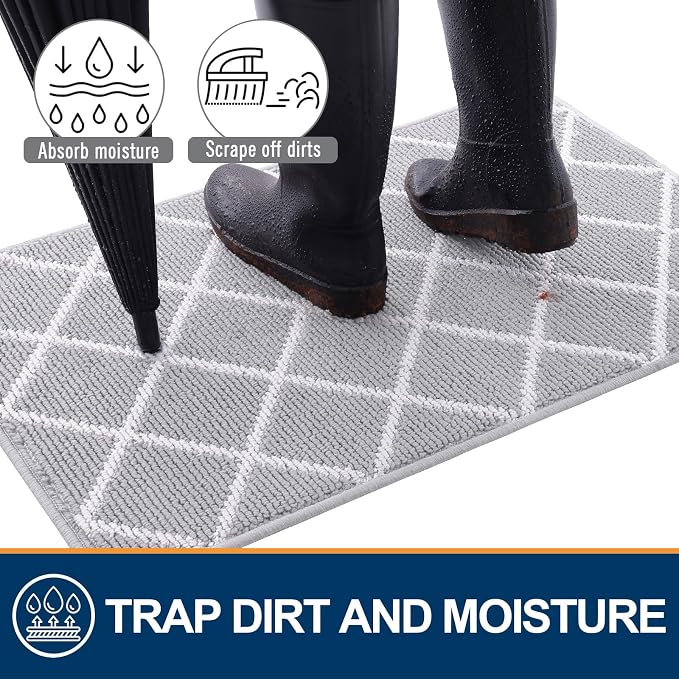 Finchitty Indoor Door Mat, Dirt Resistant and Absorbent, Low-Profile, Washable - Image 2