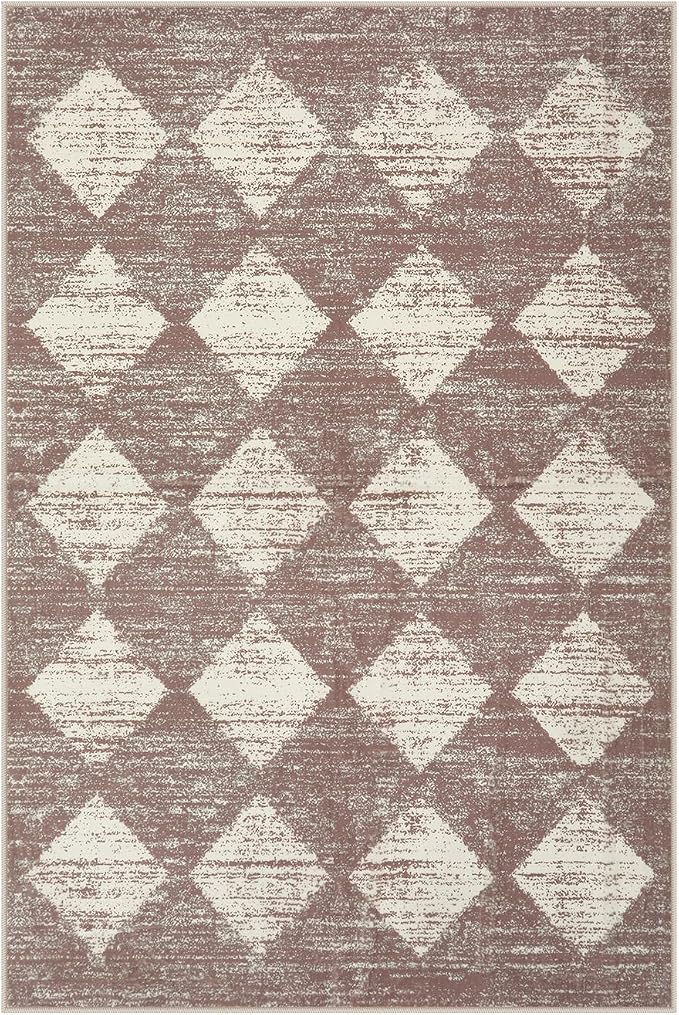 Lahome Checkered Bathroom Rug 2x3 Beige, Non Slip Washable Door Kitchen Mat - Image 9