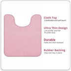 Bosap Toilet Rugs U Shaped Bathroom Rug, Machine Washable Non Slip Quick Dry - Image 2