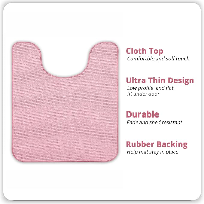 Bosap Toilet Rugs U Shaped Bathroom Rug, Machine Washable Non Slip Quick Dry - Image 2