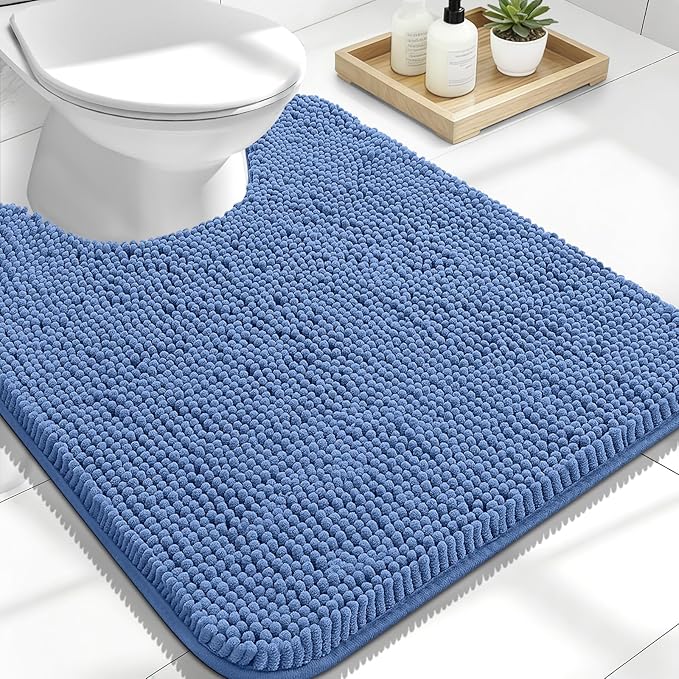 OLANLY Toilet Rugs U-Shaped 24x20, Extra Soft Absorbent Chenille Contour by OLANLY