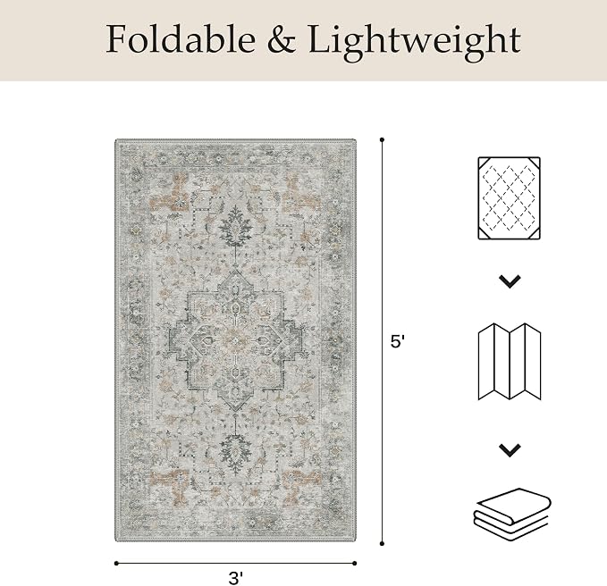GENIMO Outdoor & Indoor Area Rug 3'x 5', Waterproof, Non-Shedding, Easy Cleaning - Image 2