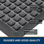 Smiry Front Door Mat Outside Entrance, Heavy Duty Natural Rubber Doormat - Image 3