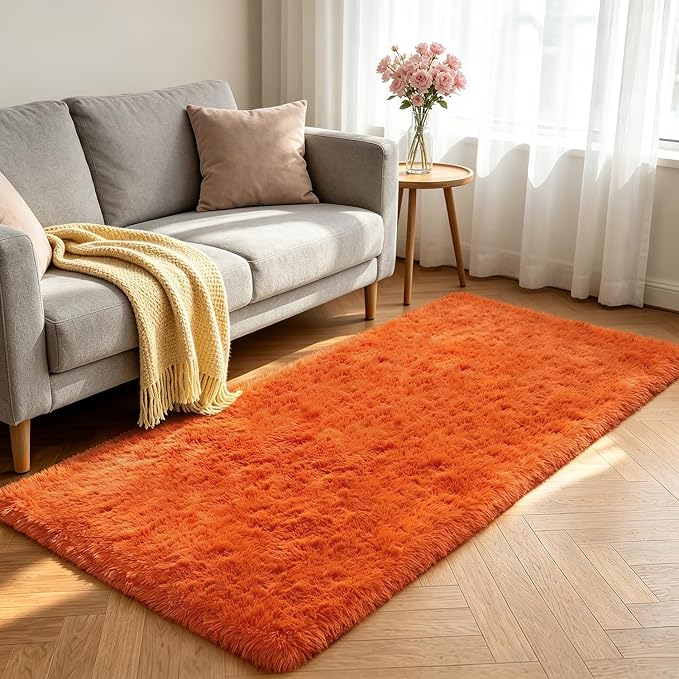 Shag Runner Rug for Bedroom Living Room 3x7 Upgrade Non-Slip Fluffy Soft - Image 2