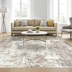 Square Rug 7x7 Living Room: Large Washable Abstract Modern Soft Area Rug Stain - Image 5