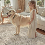 DCX Machine Washable Brown and Beige Area Rug 8x10, Non Slip Stain Resistant - Image 4