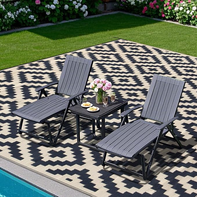 SAND MINE Reversible Mats, Plastic Straw Rug, Modern Area Rug, Large Floor Mat - Image 6