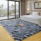 qulint Zebra Rug for Bedroom, 4x6 Fluffy Animal Rug for Living Room, Shaggy - Image 8