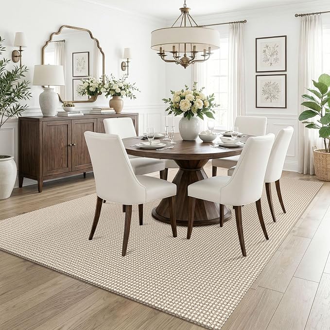KOZYFLY Washable 5x7 Living Room Rug, Non Slip Woven Area Rugs, Braided Floor - Image 2
