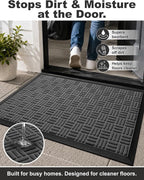 Mibao Front Door Mat Outdoor Entrance, Waterproof Dirt Trapper Doormat - Image 2