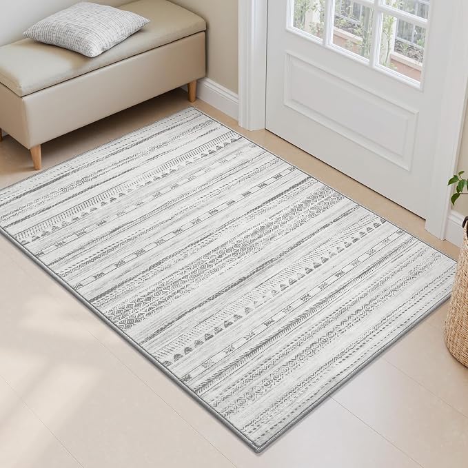 Small Area Rug-2x3 Entryway Rug Non Slip Washable Low Pile Indoor Door Mat by Tchdio