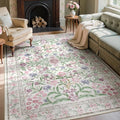 Wonnitar Floral Purple Rug for Bedroom, Washable 5x7 Area Rugs for Dorm by Wonnitar