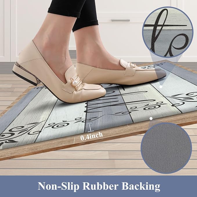 HEBE Anti Fatigue Kitchen Mat Set of 2 Non Slip Cushioned Kitchen Mats - Image 5