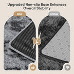 Area Rug for Living Room Bedroom: 4x6 Black Grey Soft Fluffy Shag Upgrade - Image 6