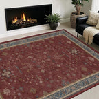 5x7 Boho Dark Red Rug for Living Room - Image 8