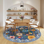 RELEANY Floral 8ft Area Rugs Washable Print Boho Cute Carpet Non Slip Flower - Image 2