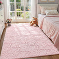 Macgace 4x6 Pink Area Rug, Soft Shag Carpet, Washable Bedroom Nursery Rugs by Macgace