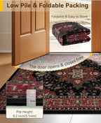 RELEANY Area Rugs Small 2'x3' Washable Non-Slip, Floral Vintage Distress - Image 4