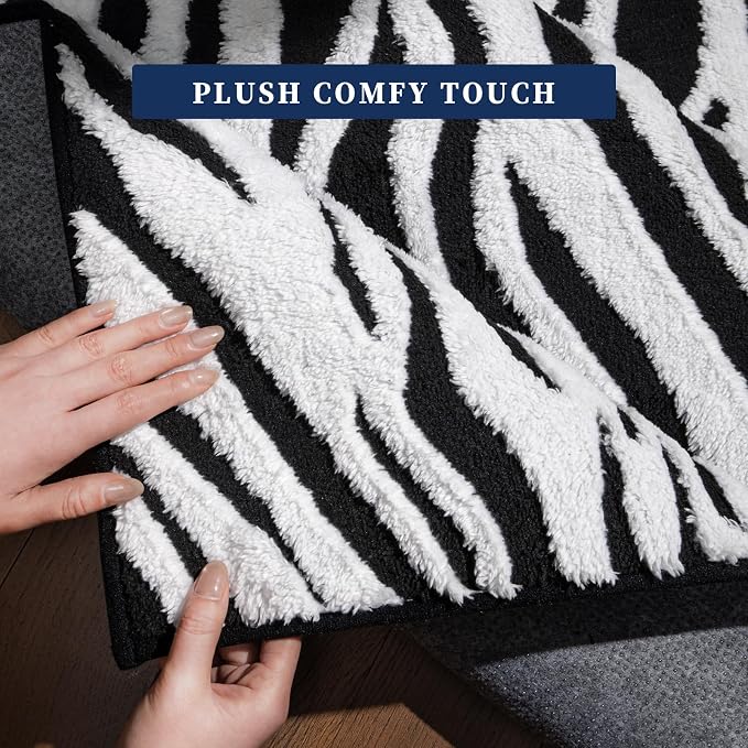YIHOUSE 4x6 Ft Zebra Area Rugs, Abstract Modern Black and White Washable Rug - Image 6