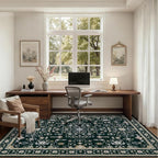 3x5 Area Rugs Living Room Rug: Washable Vintage Boho Medallion Rug No Slip - Image 5