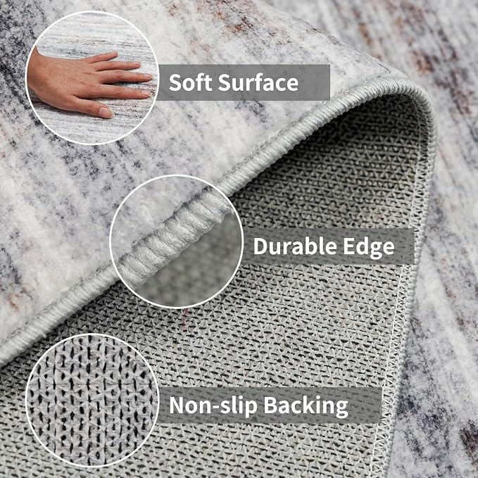 3x7 Washable Runner Rug for Family: Easy-to-Clean Runners for Hallway Entryway - Image 5