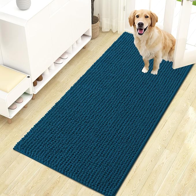OLANLY Dog Door Mat for Muddy Paws 47x24, Ultra Absorbent Chenille Mud Doormat by OLANLY