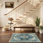 RELEANY Area Rugs Small 2'6"x4' Washable Non-Slip, Floral Vintage Distress - Image 2