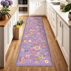 RELEANY Floral 2x8 Area Rugs Washable Print Boho Cute Carpet Non Slip Flower - Image 2
