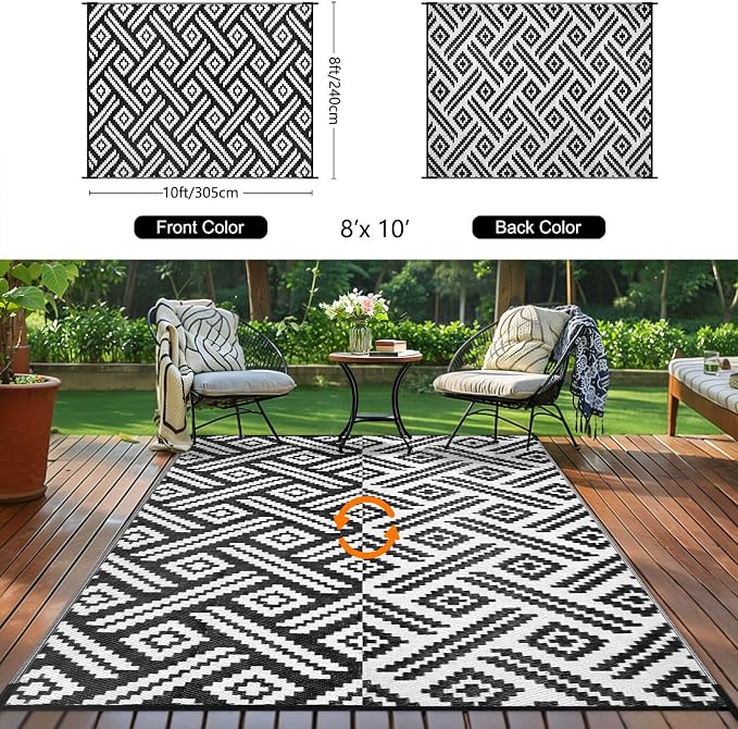 Outdoor Patio Plastic Straw Rug - Image 4