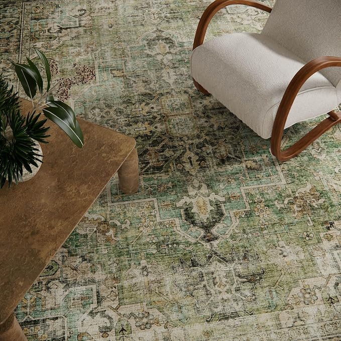 5x7 Area Rugs for Living Room: Washable Bedroom Rug Boho Vintage Rugs Stain - Image 4