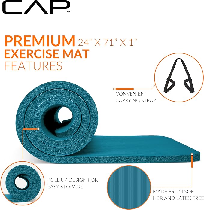 CAP Barbell 1-Inch High Density Exercise Yoga Mat - Image 3