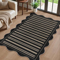 Striped Easy Jute Outdoor Patio Rug, 3x5 Washable Rugs by LORWER