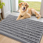 Smiry Dog Door Mat for Muddy Paws 40x24, Absorbent Dirt Trapper, Non-Slip by Smiry