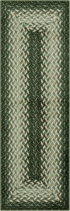 Maples Rugs Marion Bohemian Braided-Style Print Runner Rug – Made in USA – by MaplesRugs