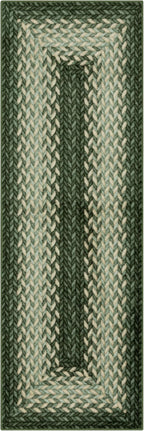 Maples Rugs Marion Bohemian Braided-Style Print Runner Rug – Made in USA – by MaplesRugs