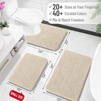 OLANLY Bathroom Rugs 35x24, Extra Soft Absorbent Chenille Bath Rugs, Rubber - Image 2