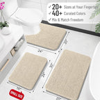OLANLY Bathroom Runner Rugs 59x24, Extra Soft Absorbent Chenille Bath Rugs - Image 2