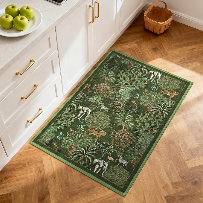 GarveeHome Jungle Rug 2x3 Animal Print Rugs Non Slip Washable Front Door Rug by GarveeHome