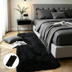 2x6 Black Fluffy Shag Rug for Bedroom, Soft Plush Fuzzy Washable Non Slip Floor - Image 3