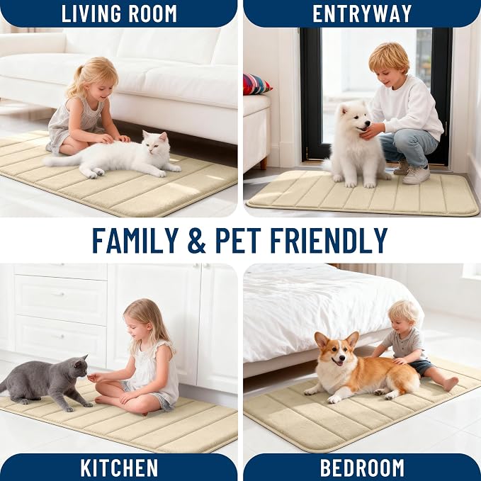 OLANLY Memory Foam Bath Mat 35x24, Super Soft Absorbent Bathroom Rugs, Quick Dry - Image 9