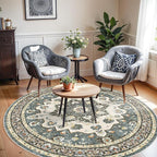 TOPRUUG Washable Oriental Area Rug - 6ft Round Rugs - Image 2