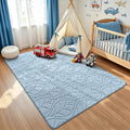 Macgace 3x5 Blue Area Rug, Washable Shag Carpet, Kids Room Nursery Rugs by Macgace