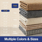 Faux Jute Hallway Runner Rug 2'x8', Washable & Non-Slip, Taupe | 0.27" Low Pile - Image 7