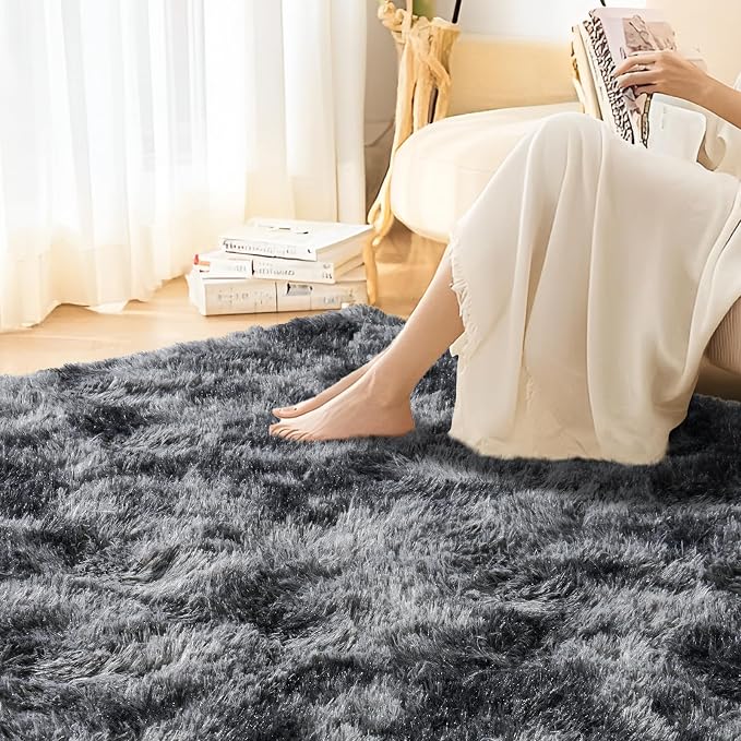 Area Rugs for Living Room 6x9, Ultra Soft Fluffy Rug for Bedroom, Modern Shaggy - Image 6