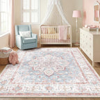 CAPALOCA Machine Washable Rugs Nursery Rug Sq6ft Cute Girl Non Slip Low Pile - Image 3